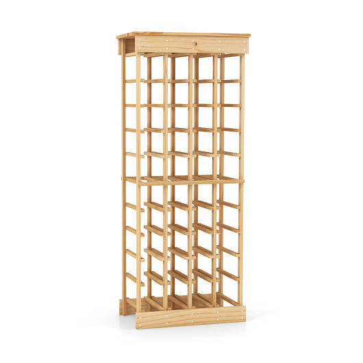 Modular Pine Wood Wine Rack Holds 40 Bottles - Image 3