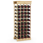 Modular Pine Wood Wine Rack Holds 40 Bottles