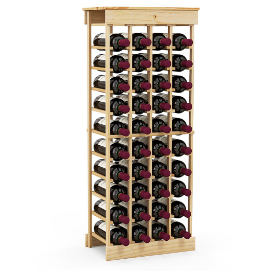 Modular Pine Wood Wine Rack Holds 40 Bottles - Image 4