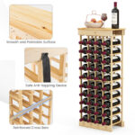 Modular Pine Wood Wine Rack Holds 40 Bottles