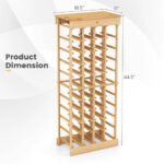 Modular Pine Wood Wine Rack Holds 40 Bottles