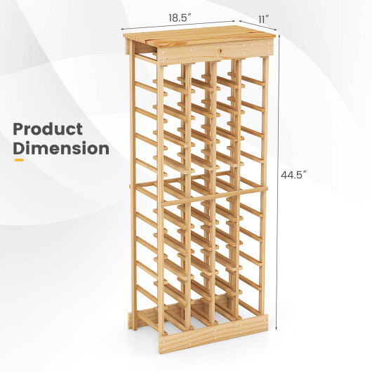 Modular Pine Wood Wine Rack Holds 40 Bottles - Image 5
