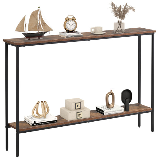 Slim 44 Inch Console Table with Shelf and Stability Features - Image 3
