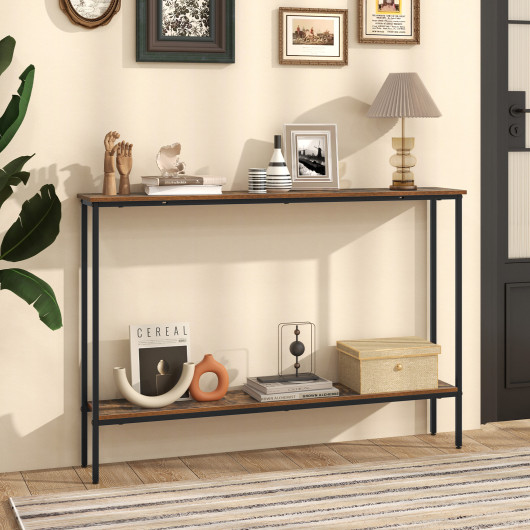 Slim 44 Inch Console Table with Shelf and Stability Features - Image 6