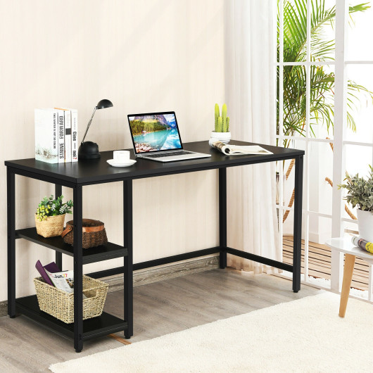 47 Inch Black Computer Desk with Adjustable Shelf - Image 13