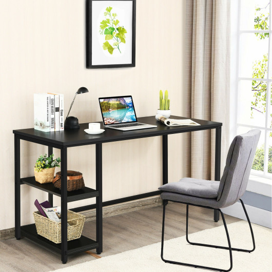 47 Inch Black Computer Desk with Adjustable Shelf - Image 8