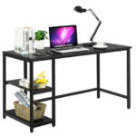 47 Inch Black Computer Desk with Adjustable Shelf