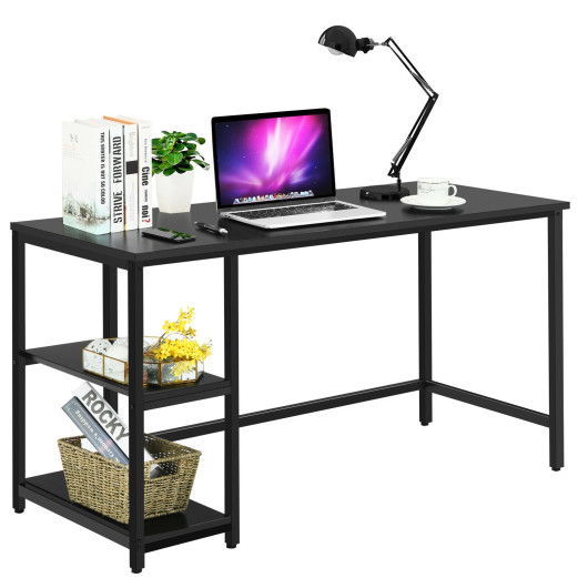 47 Inch Black Computer Desk with Adjustable Shelf - Image 10