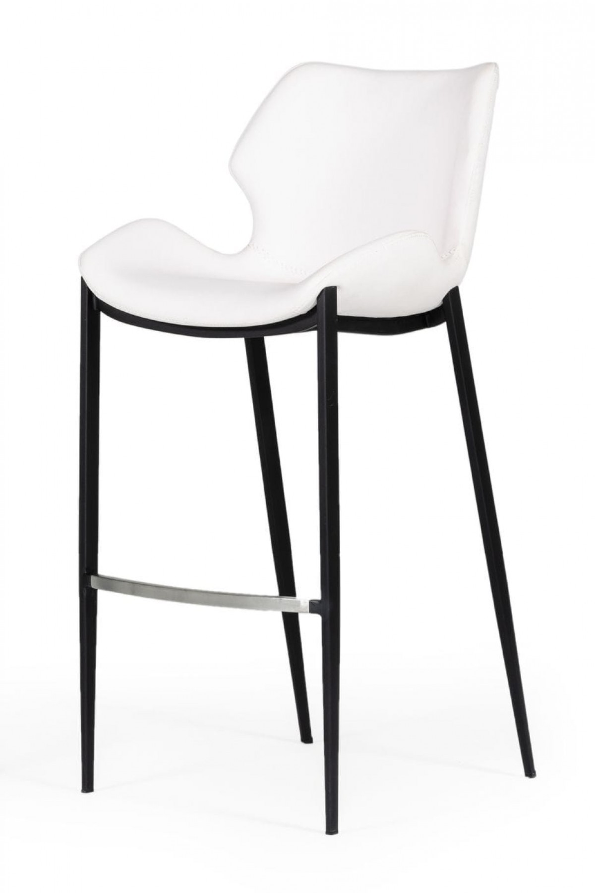 30-Inch Black and White Faux Leather Bar Stools (Set of 2) - Image 2