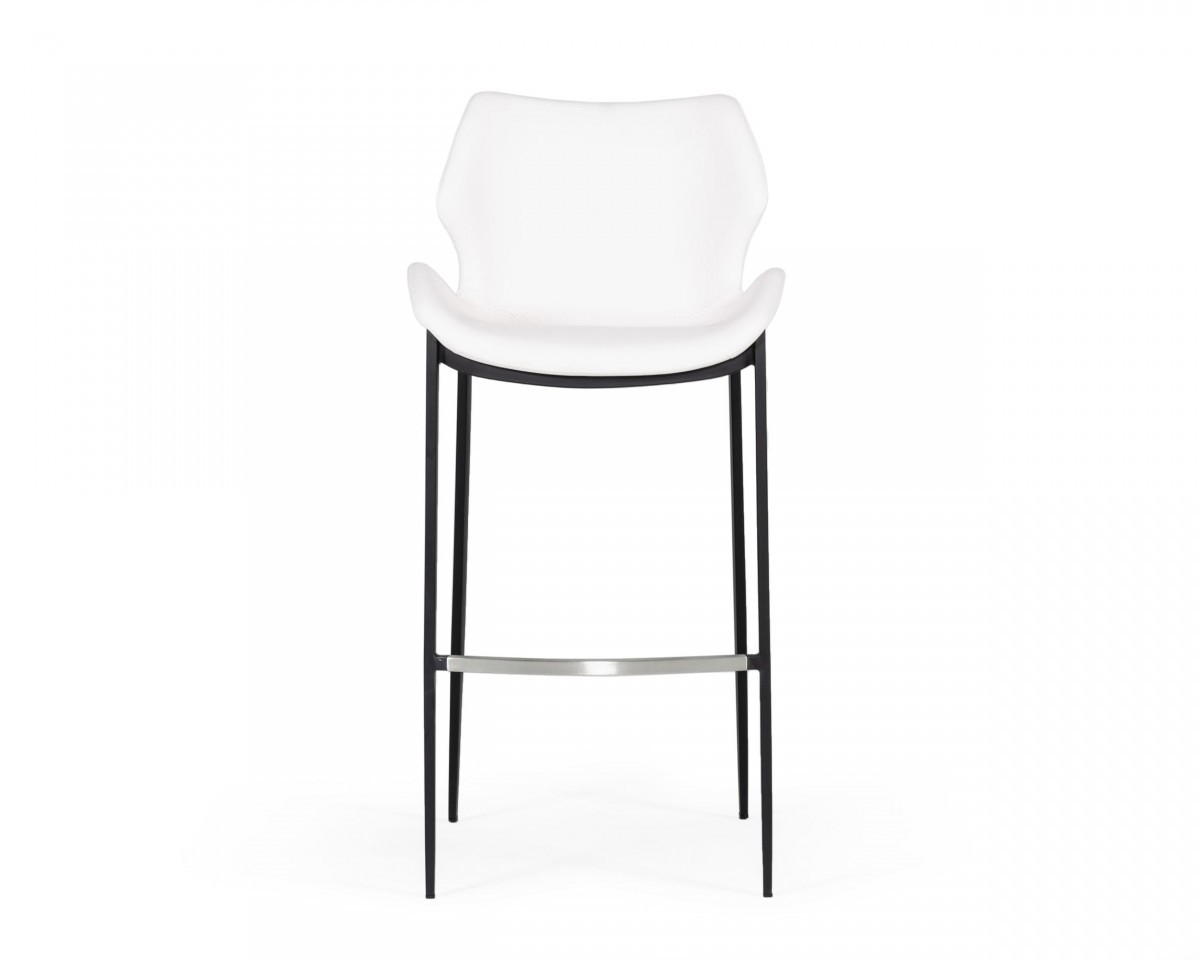 30-Inch Black and White Faux Leather Bar Stools (Set of 2) - Image 3