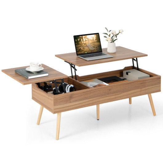 47 Inch Split Lift-Top Coffee Table with Hidden Storage
