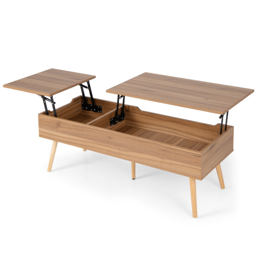 47 Inch Split Lift-Top Coffee Table with Hidden Storage