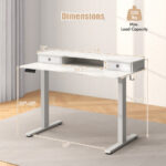 48 Inch x 24 Inch Height Adjustable Electric Standing Desk with Drawers and Monitor Shelf