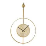 Gold Metal and Glass Wall Clock With Exposed Gears