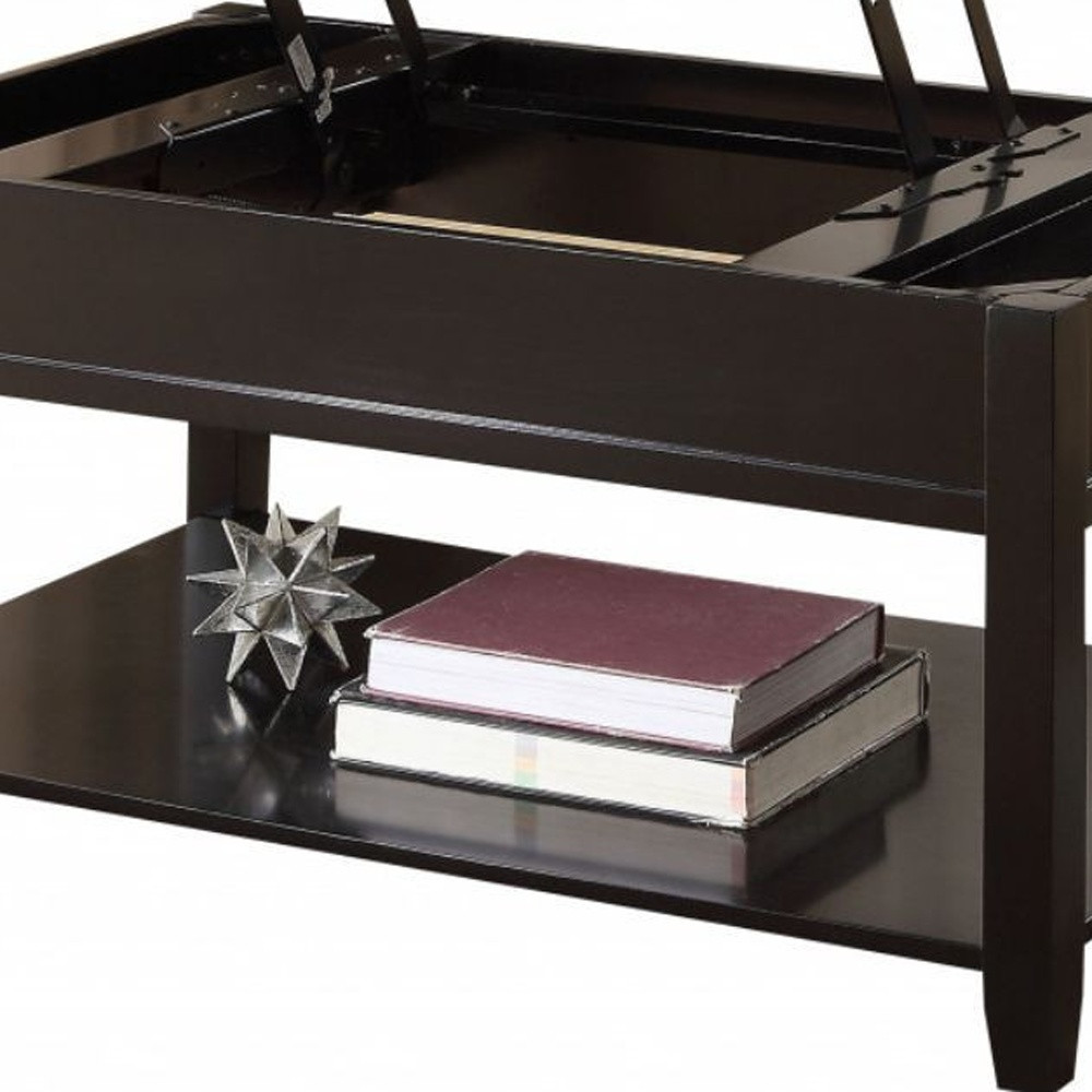 40 Inch Black Lift Top Coffee Table With Storage