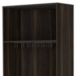 27 Inch Dark Brown Corner Bar Cabinet With Shelves