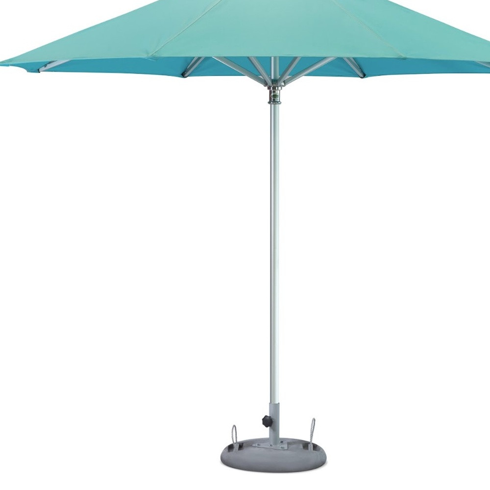 10' Aqua Round Market Patio Umbrella with Durable Polyester Fabric