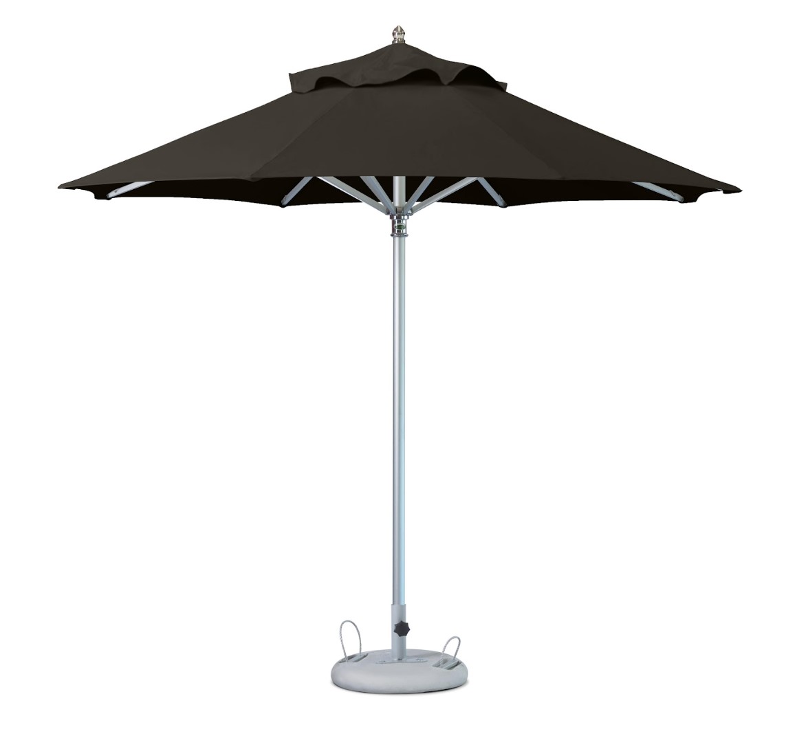 13' Black Round Market Patio Umbrella with Durable Polyester Fabric