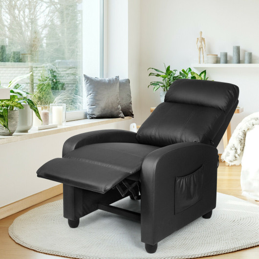 Recliner Chair with Massage, Adjustable Backrest, and Side Pocket - Image 2