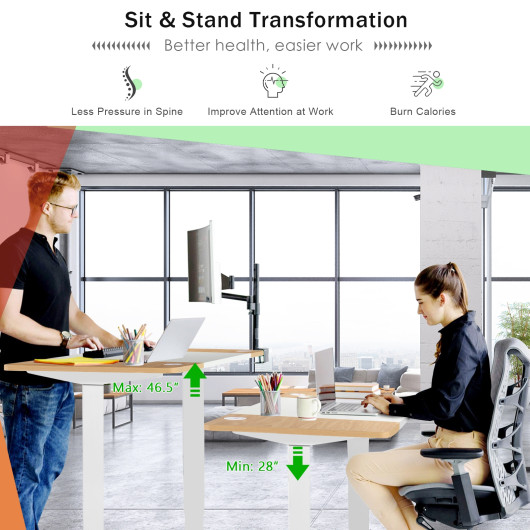 Adjustable Sit to Stand Desk with USB Port Natural - Image 6