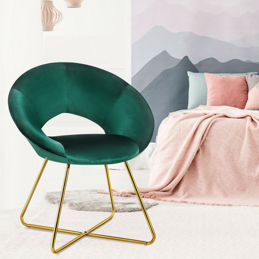 Velvet Accent Chair with Gold Legs and Ergonomic Design - Image 2