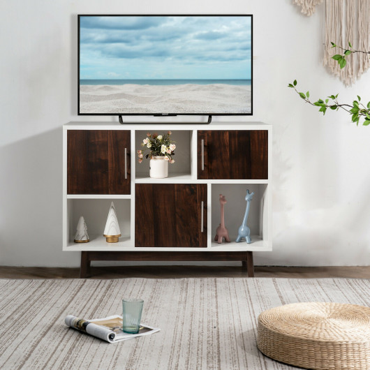 Modern Storage Sideboard with 6 Compartments and Pinewood Legs