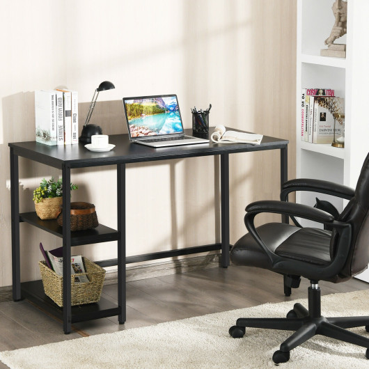 47 Inch Black Computer Desk with Adjustable Shelf - Image 2