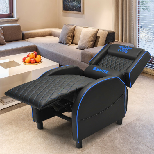 Massage Recliner Chair with Adjustable Backrest for Home Theater Blue