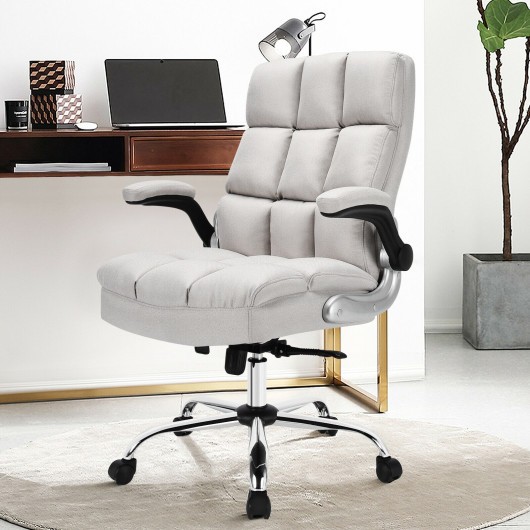 Ergonomic High Back Swivel Office Chair with Flip-up Arms