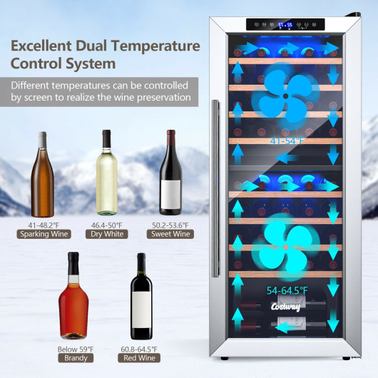 Dual Zone Wine Cooler Refrigerator with 8 Shelves (43 Bottles) - Image 5