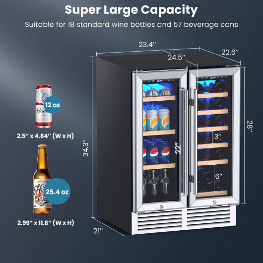 Dual Zone Wine and Beverage Cooler with Digital Controls - Image 4