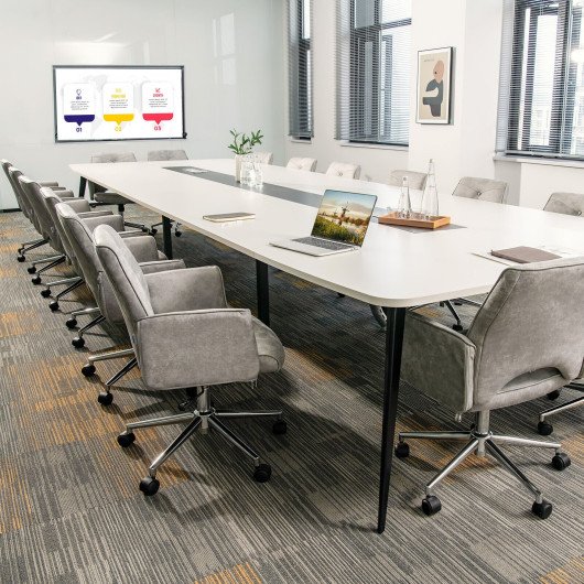 Gray Adjustable Mid Back Office Chair with Rocking Function