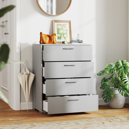 Modern 4 Drawer Storage Cabinet with Sturdy Metal Legs