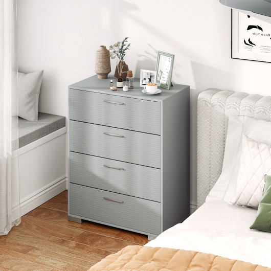 Modern 4 Drawer Storage Cabinet with Sturdy Metal Legs