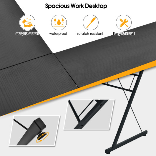 L-Shaped Corner Desk with Spacious Workspace and Sturdy Frame - Image 5