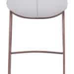 White Faux Leather Barstool with Walnut Legs and Footrest (Set of 2)