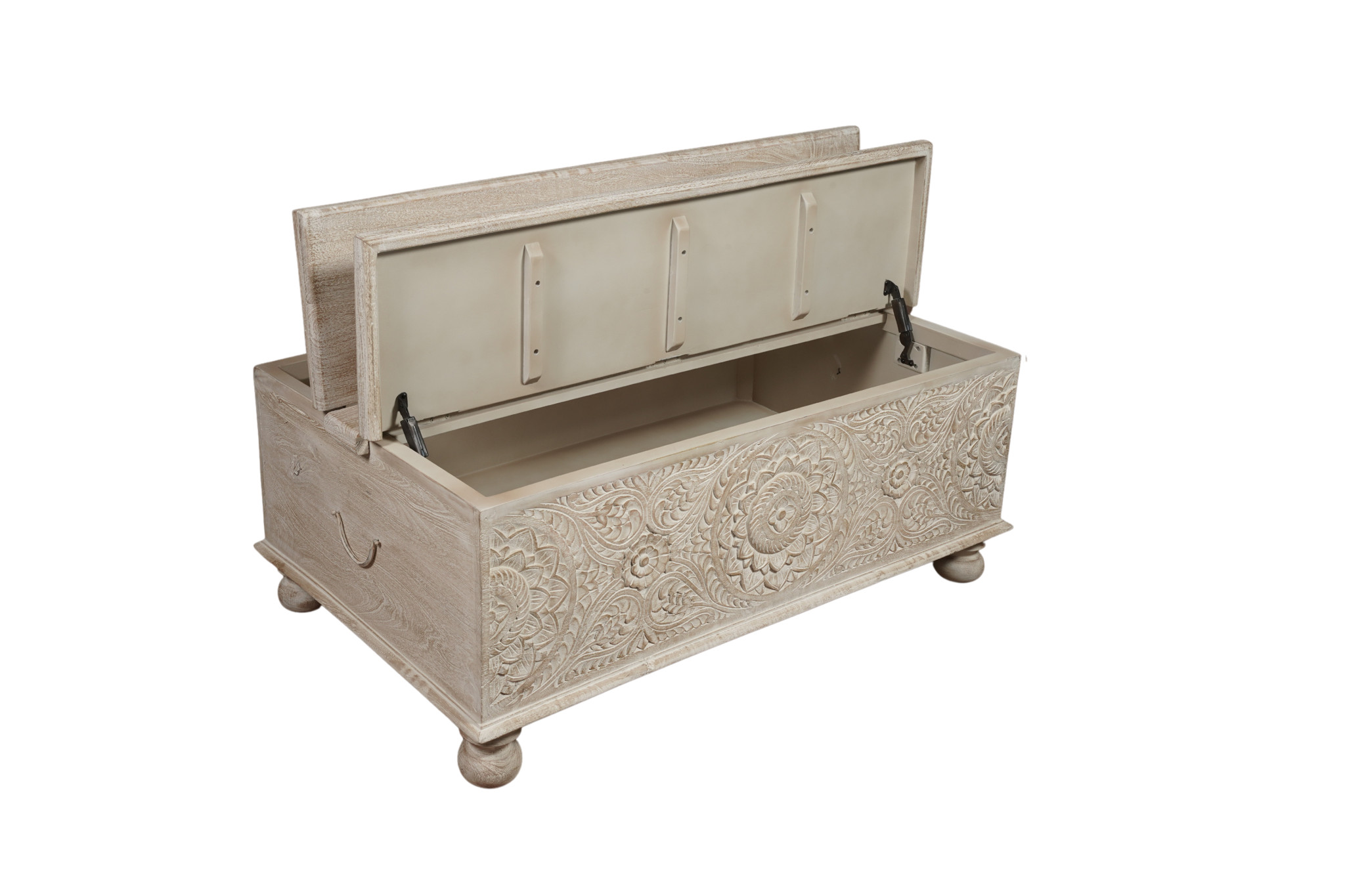 49 Inch Rustic Solid Wood Distressed Lift Top Coffee Table