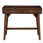 36 Inch Brown Wood Writing Desk with Two Drawers