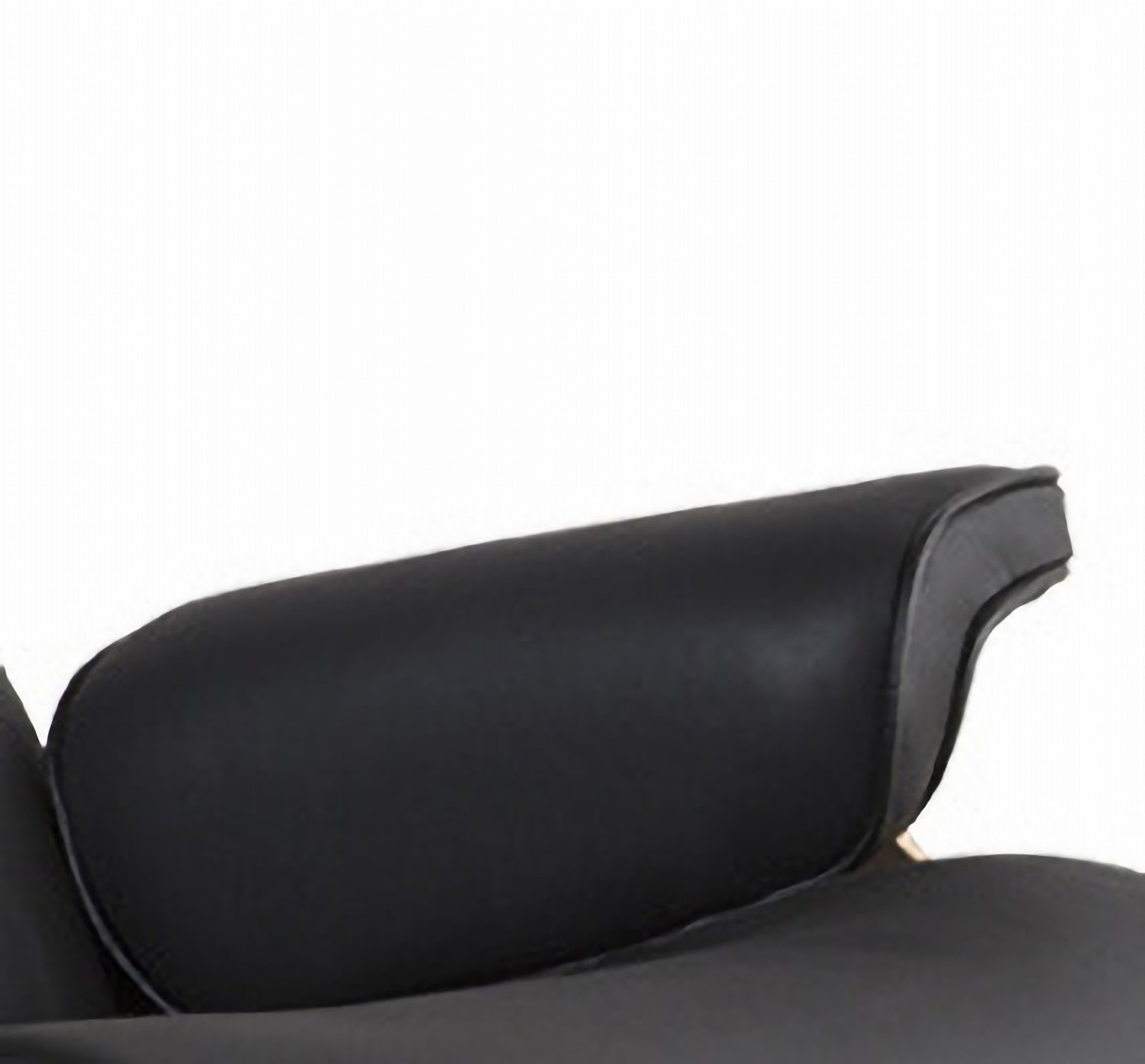 35 Inch Black Leather Swivel Lounge Chair with Ottoman