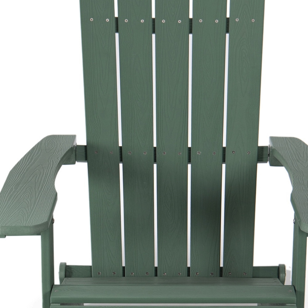 35-Inch Green Heavy Duty Plastic Adirondack Chair for Outdoor Spaces