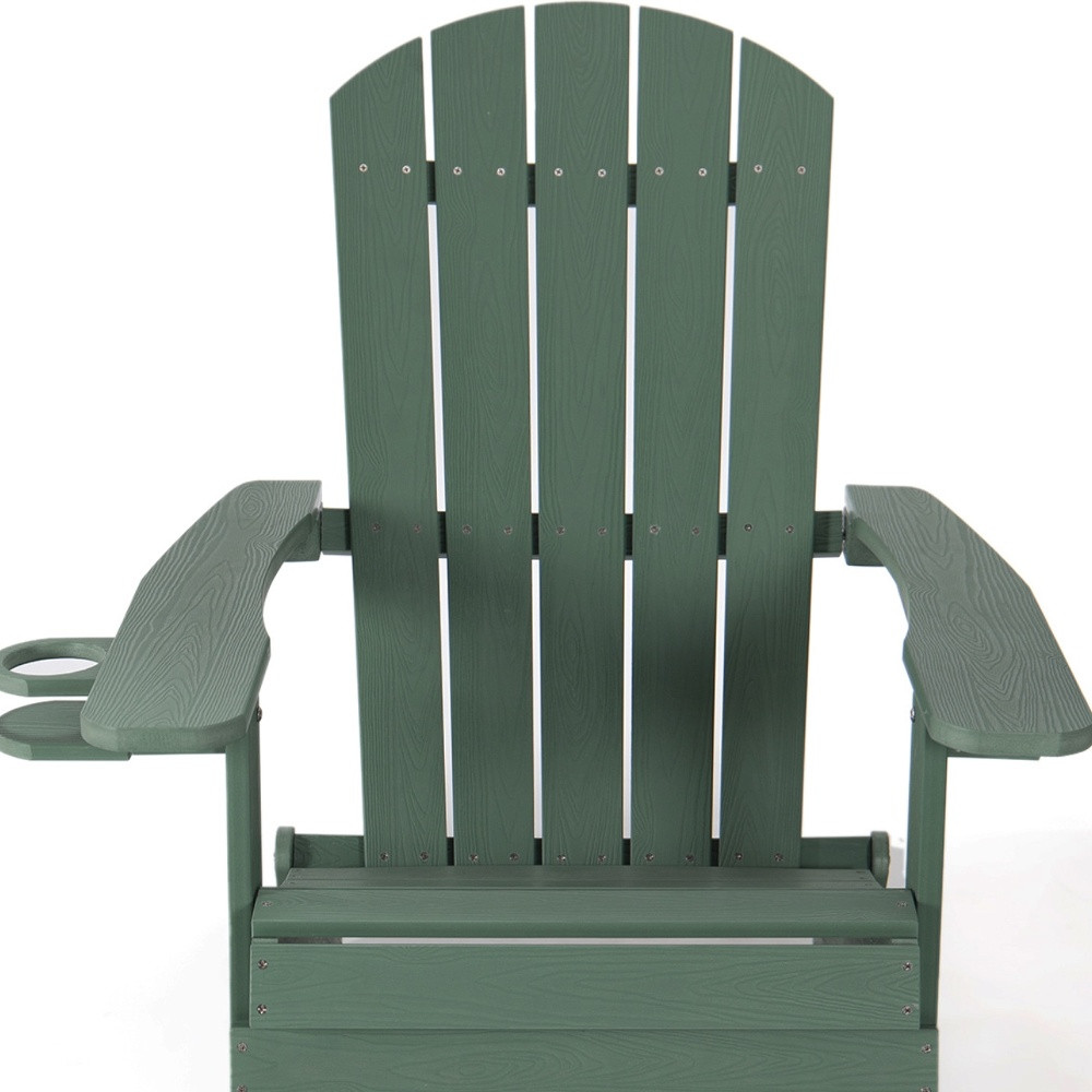 35-Inch Green Heavy Duty Plastic Adirondack Chair for Outdoor Spaces