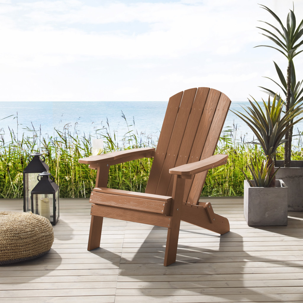 35-Inch Orange Heavy Duty Plastic Adirondack Chair for Outdoors