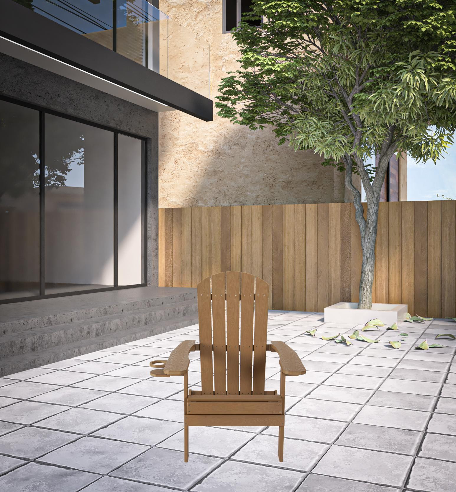 35-Inch Orange Heavy Duty Plastic Adirondack Chair for Outdoors
