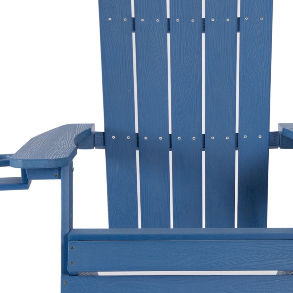 35-Inch Blue Heavy Duty Adirondack Chair with Wide Arms