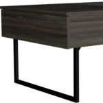 39 Inch Brown and Black Lift Top Coffee Table with Drawer