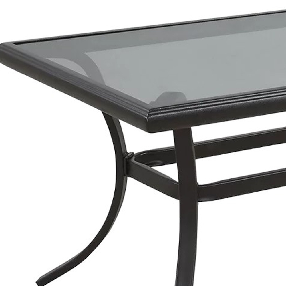 21 Inch Black Metal Outdoor Chat Table