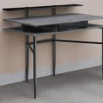 Gray and Black 43-Inch Writing Desk With Storage Drawer