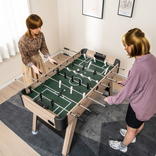 Foosball Table with 2 Balls Adjustable Legs and 26 Players