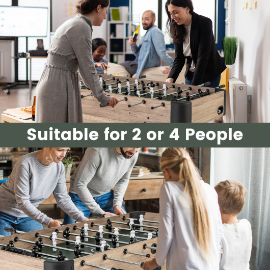 Foosball Table with 2 Balls Adjustable Legs and 26 Players