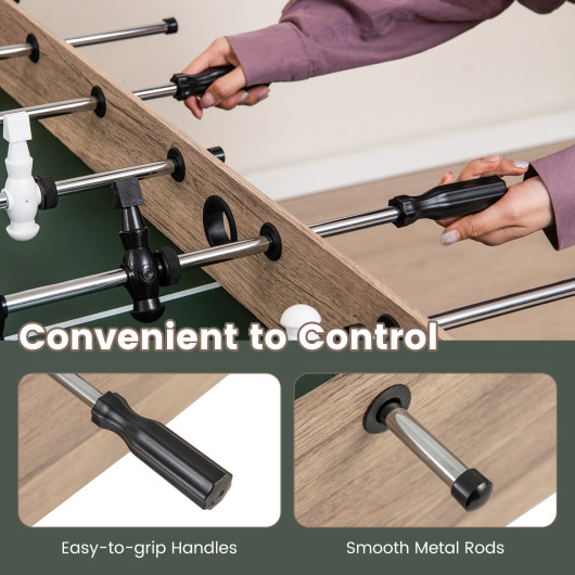 Foosball Table with 2 Balls Adjustable Legs and 26 Players